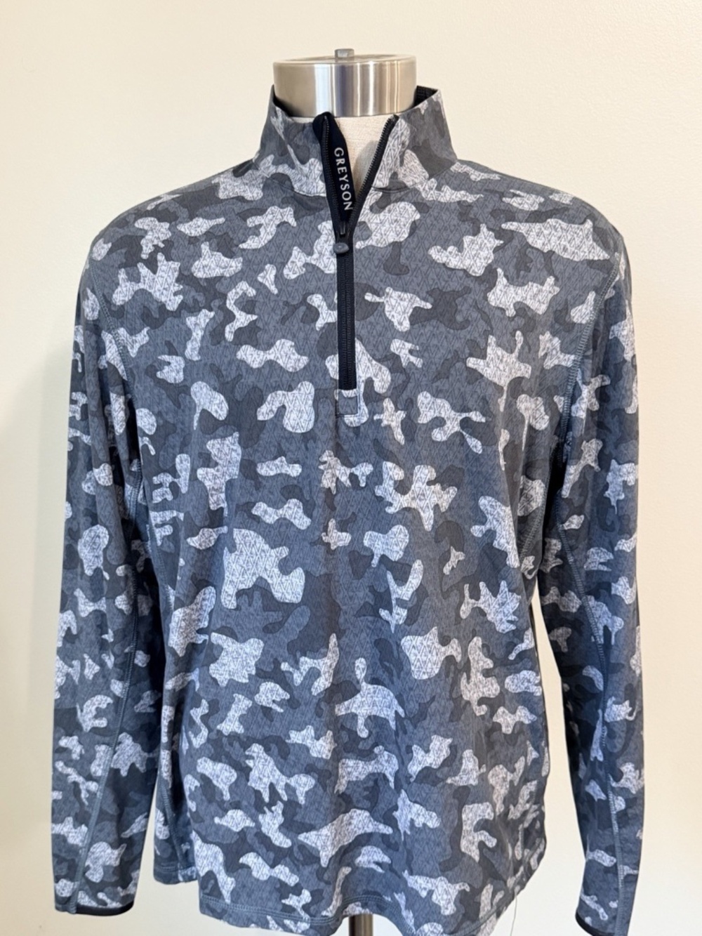 Greyson Men Large Gray Golf 1/4 Zip Tate Pullover Performance Stretch Golf